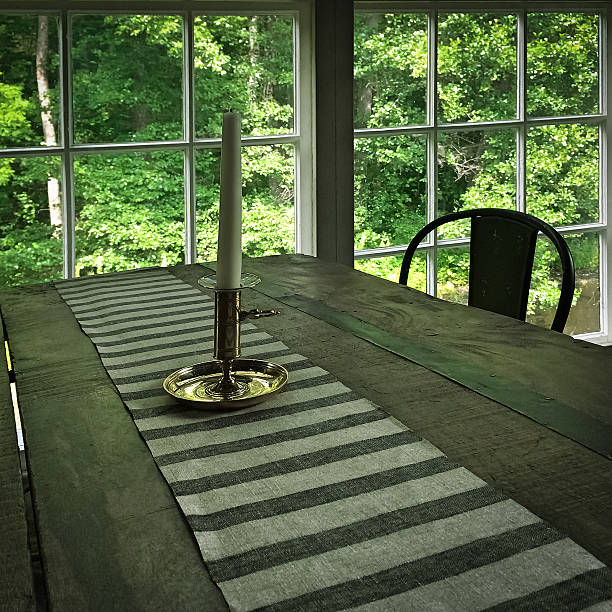 istock Interior of a rustic house with wooden table 522360393