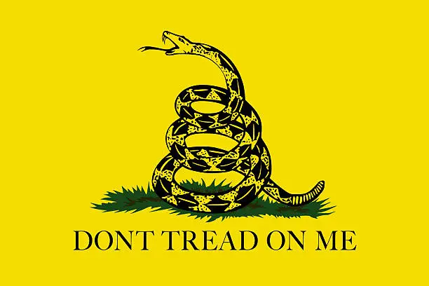 The Gadsden,  Don't Tread On Me flag, Authentic version color and scale