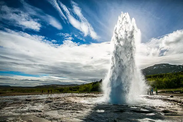 Iceland beautiful geyser and nature