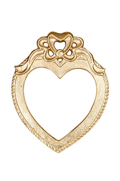 istock Golden heart picture frame 522370094