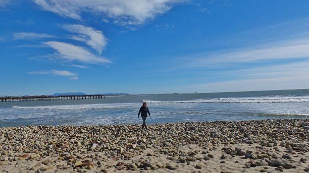 istock Blue Sky...Woman walking on the Beach 522370440