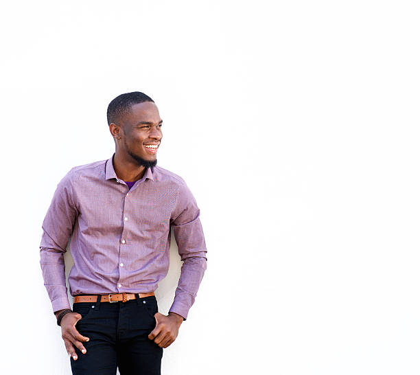 istock Confident young african man looking at copy space 522371486