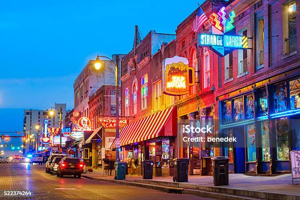 Beale Street Music District In Memphis Tennessee Usa Stock Photo - Download Image Now