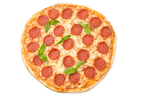 istock Pepperoni Pizza, isolated on white background 522374768