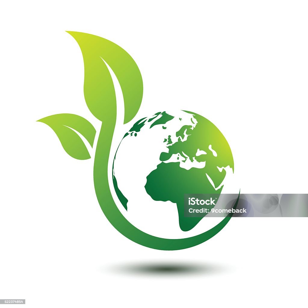 Green earth Green earth concept with leaves,vector illustration Globe - Navigational Equipment stock vector