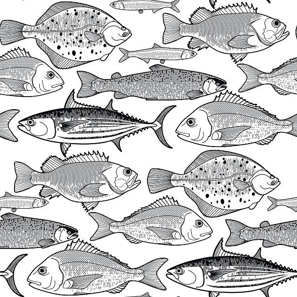 illustrations, cliparts, dessins animés et icônes de graphique motif poisson - rockfish