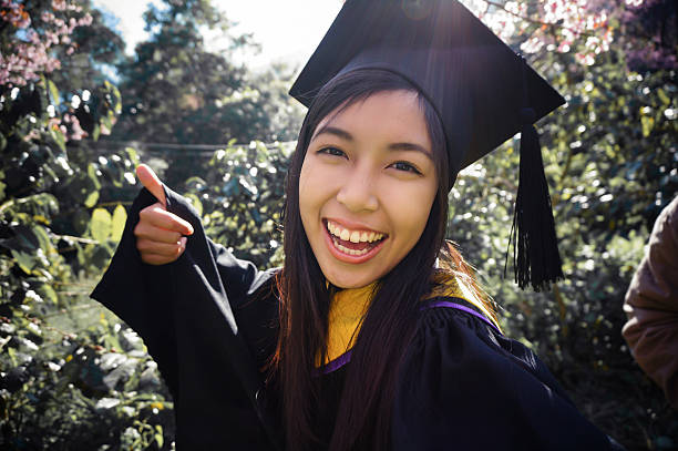 graduated girl selfie