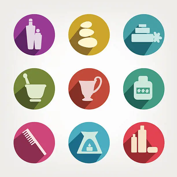 Vector illustration of Collection of wellness icon.