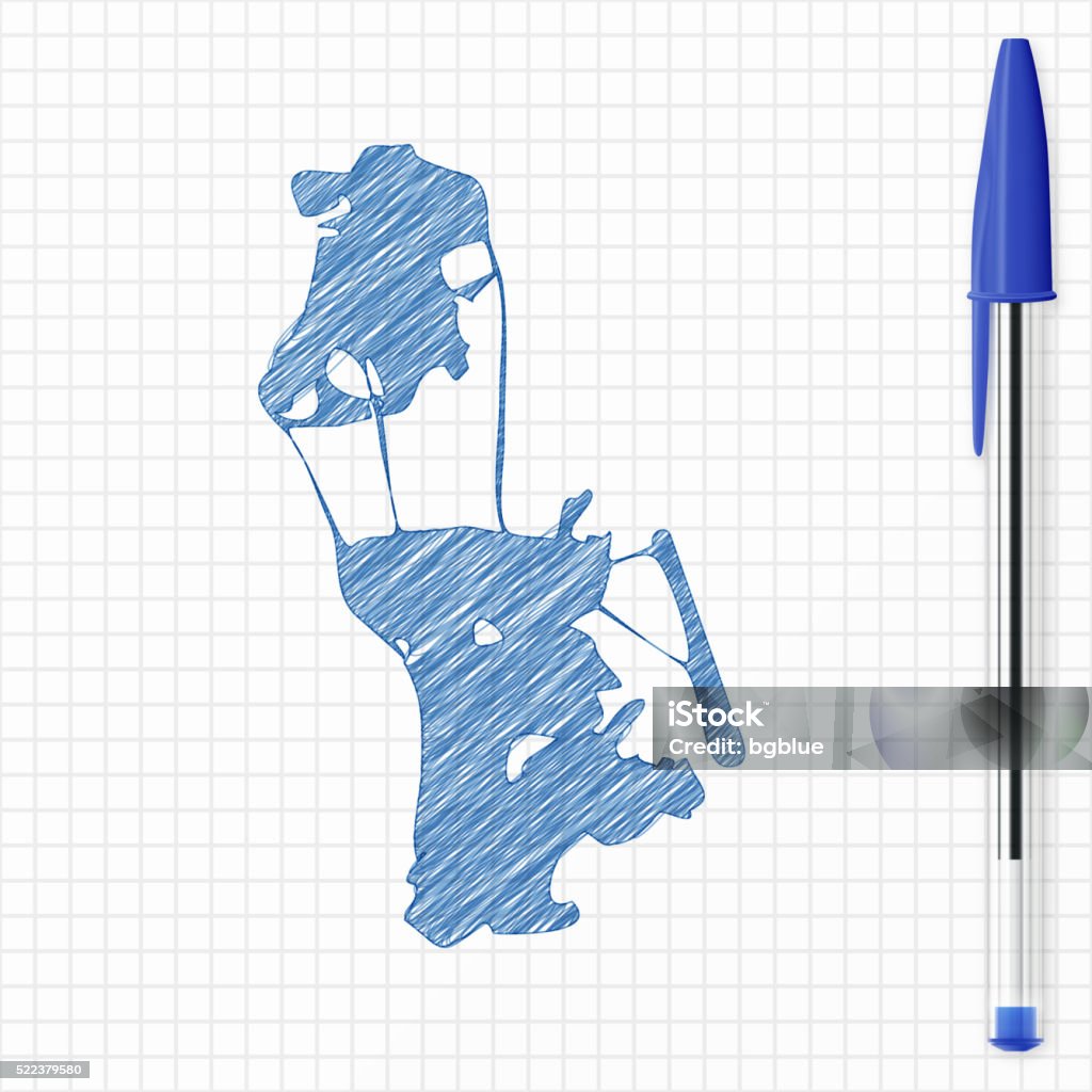 Portugal Mapa Desenho Em Papel Azul Da Caneta Grelha - Arte vetorial de  stock e mais imagens de Arte Linear - iStock