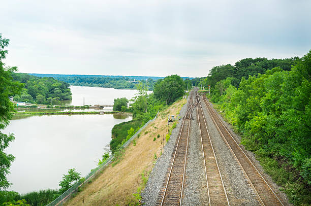 istock Railroad Tracks Beside a Lake - Ontario Canada 522380185