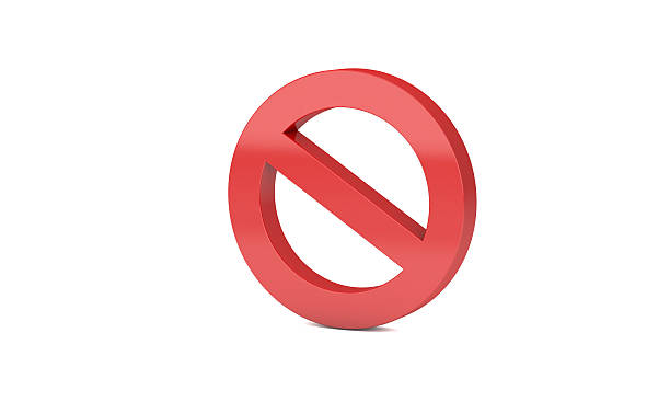 istock Red Forbidden Symbol isolated on white background 522380230