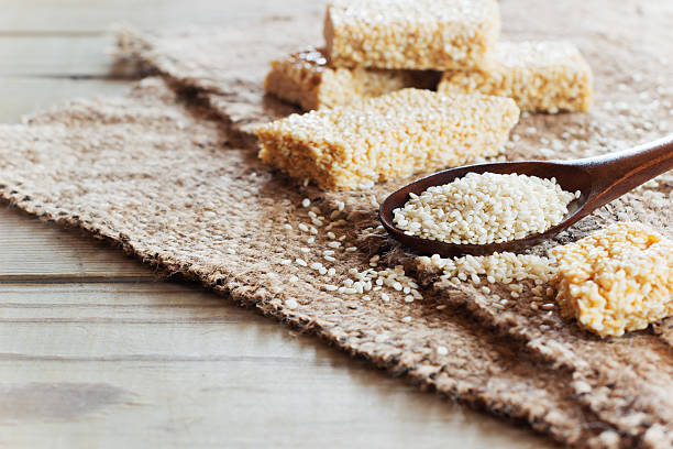 istock Sesame seed and sesame dessert with caramel 522381554