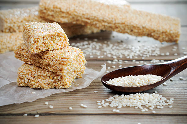 istock Sesame seed and sesame dessert with caramel . 522381702