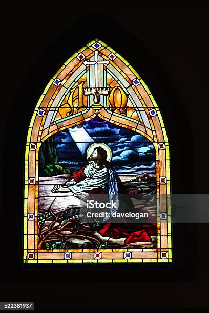 Stained Glass Of Jesus In Century Old Church Stock Photo - Download Image Now - Stained Glass, Garden Of Gethsemane, Jesus Christ