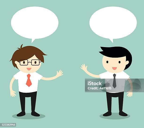 Business Concept Two Businessmen Talking Stock Illustration - Download Image Now - Adult, Adults Only, Advice