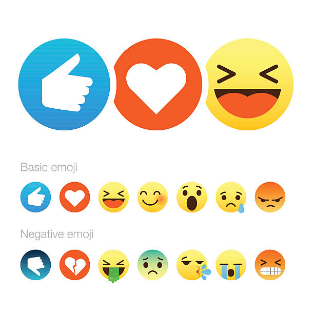 Set of cute smiley emoticons, flat design Set of cute smiley emoticons, emoji flat design, vector illustration. internet fame stock illustrations