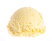 scoop of vanilla ice cream isolated on white background