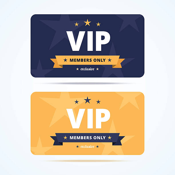 Vip club cards. Vip club cards. Members only card for casino, private club. Vector illustration in flat style. clubs playing card illustrations stock illustrations