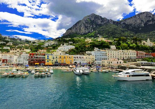 Capri island, Italy.Capri is an island in the Tyrrhenian Sea near Naples.