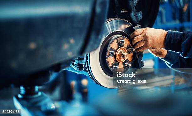 Car Service Procedure Stock Photo - Download Image Now - Car, Brake, Auto Repair Shop