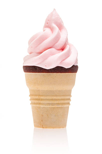 istock strawberry ice cream waffle on white background 522395422