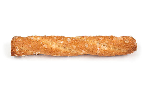 salted bread stick isolated on white background