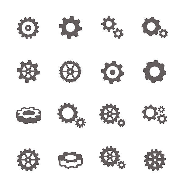 illustrations, cliparts, dessins animés et icônes de icônes de matériel - gear industry teamwork progress