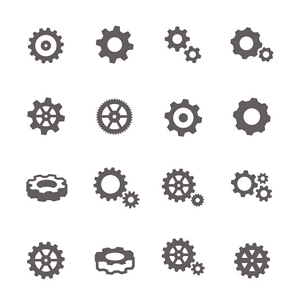 Gear Icons Simple Set of Gear Related Vector Icons for Your Design. gear mechanism stock illustrations