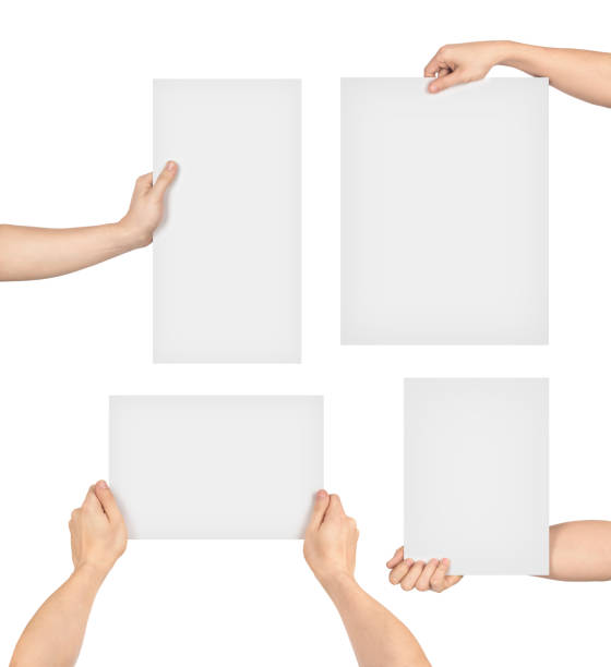 istock collection of hands holding paper isolated on white background 522400788