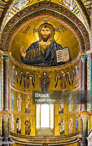 Mosaic Byzantine Rite In Sicily Stock Photo - Download Image Now - Architecture, Basilica, Catholicism