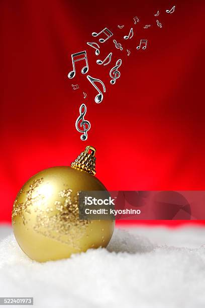 ゴールデンクリスマスボール雪音符 - クリスマスのストックフォトや画像を多数ご用意 - クリスマス, 音符, 3D