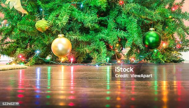 Detail Of Christmas Tree Decorations With Lights Reflections Stock Photo - Download Image Now