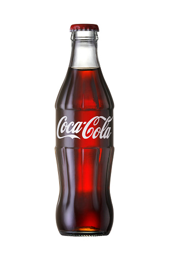 Bangkok, Thailand - JUNE 20, 2014: Photo of 250 ml. Coca-Cola Classic glass bottle Isolated on white Background.