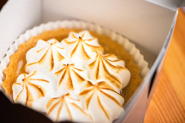 Lemon Meringue Tart in Box at a Bakery