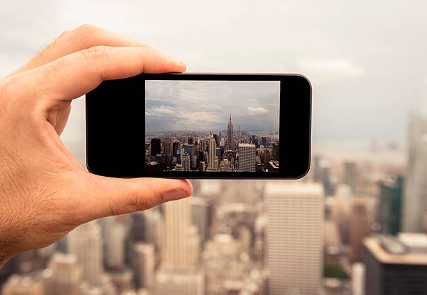 new smartphone taking a photo on NYC