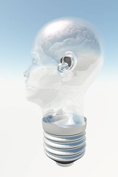 istock Light bulb in form of human head with human brain 522420457