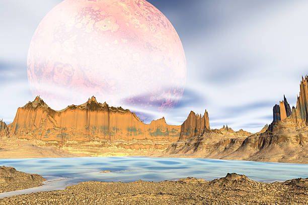 3d rendered fantasy alien planet. Bay stock photo