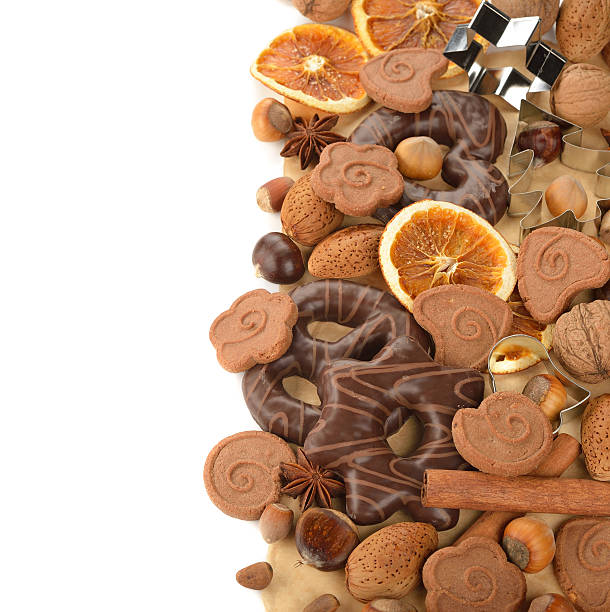 istock Chocolate gingerbread, cookies and nuts 522422641