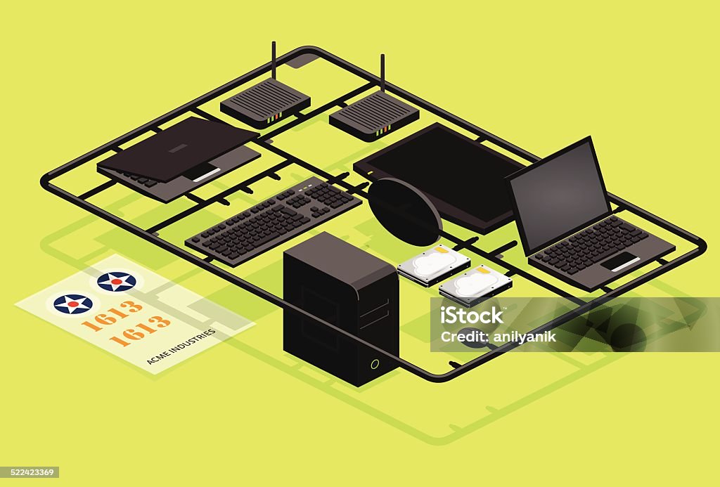 Computer Network Stock Illustration - Download Image Now ...
