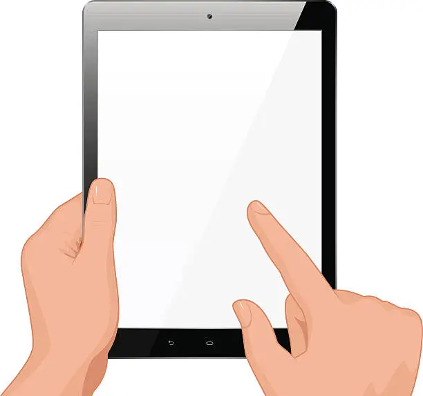 Vector illustration of Tablet PC in hands