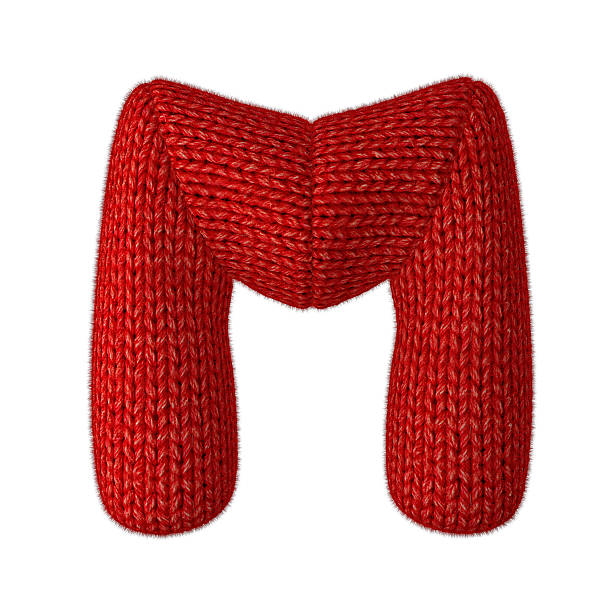istock Letter M Made of Wool Knit isolated on White Background 522434179