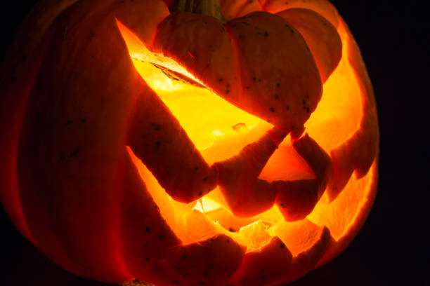 istock Halloween pumpkins smile and scrary eyes 522439173