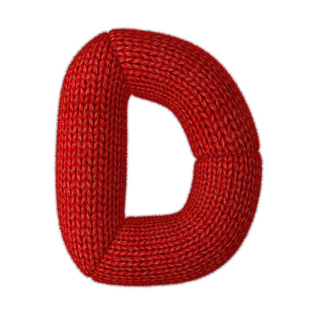 istock Letter D Made of Wool Knit isolated on White Background 522440831