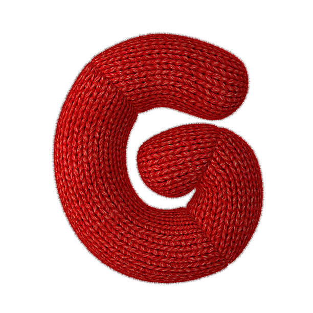 Letter G Made of Wool Knit Isolated on White Background