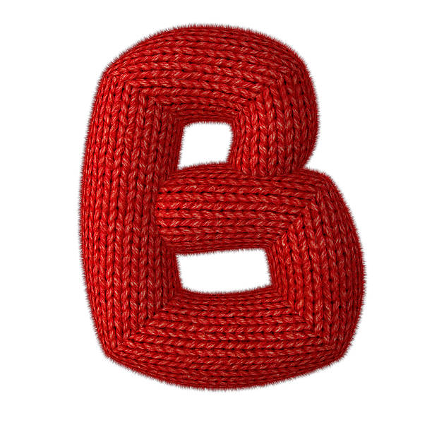 istock Letter B Made of Wool Knit Isolated on White Background 522448243