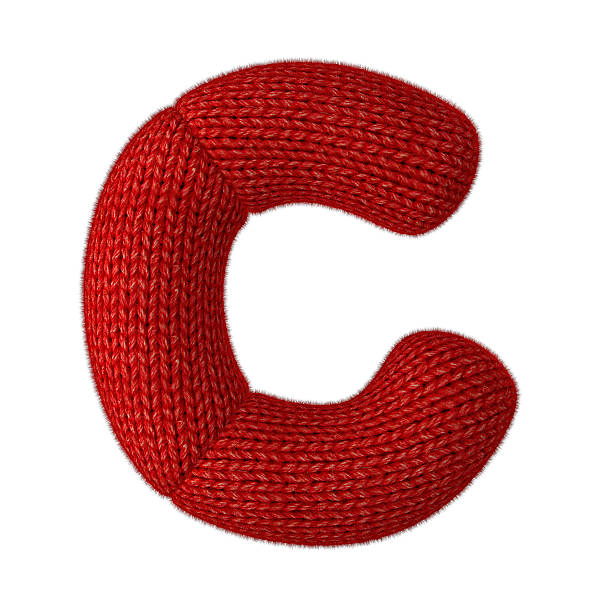 istock Letter C Made of Wool Knit Isolated on White Background 522448267