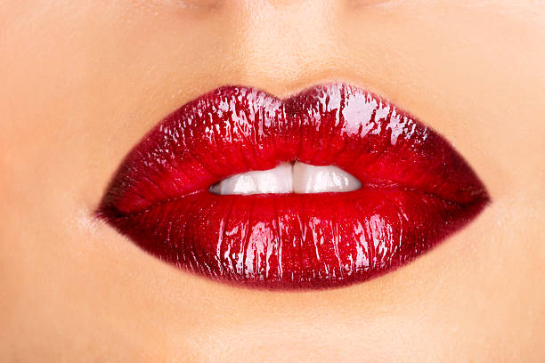 istock Macro photo of a red woman's lips 522449699