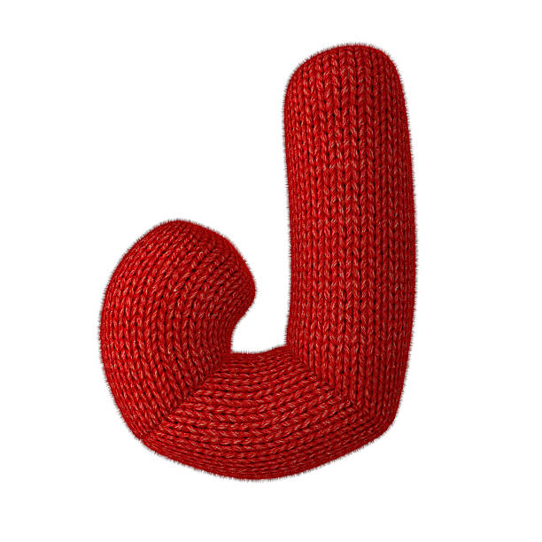 istock Letter J Made of Wool Knit Isolated on White Background 522450225