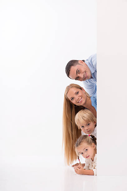 istock Happy family isolated on white background 522450817