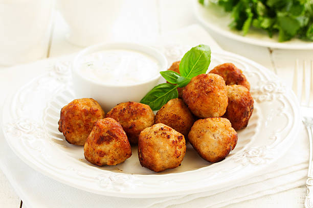 istock Homemade meatballs with cream sauce. 522452238